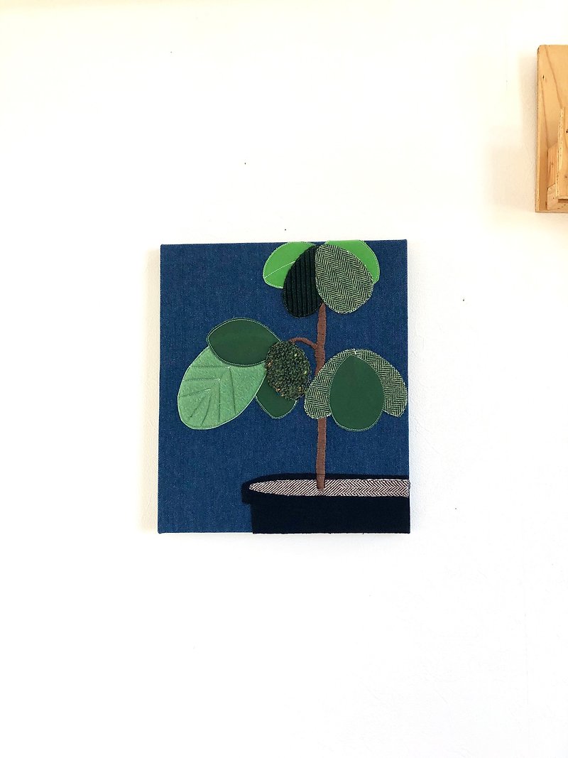 Fabric panel rubber tree - โปสเตอร์ - ไม้ สีเขียว