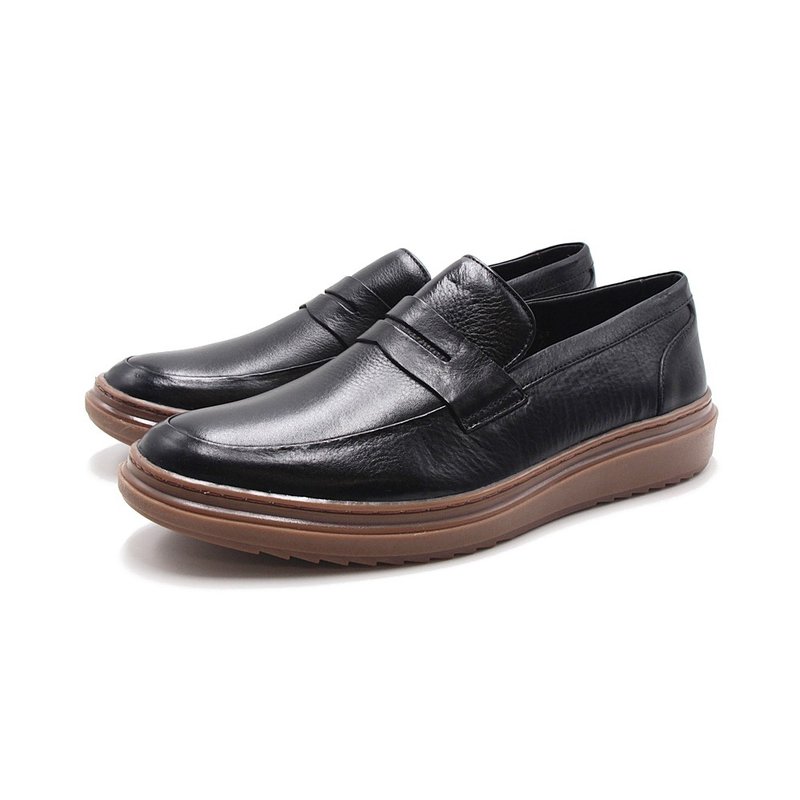 Sollu 巴西專櫃dress casual牛皮經典樂福皮鞋 男鞋-黑 - 男皮鞋 - 真皮 