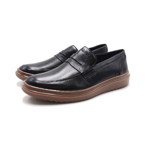 米蘭皮鞋Milano Sollu 巴西專櫃dress casual牛皮經典樂福皮鞋 男鞋-黑
