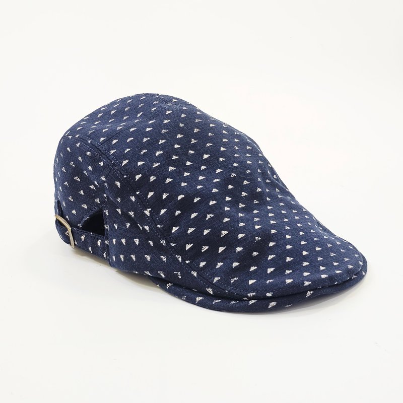 【HiGh MaLi】狩獵帽 | 小偷帽 | 白三角#日系#搭配#日本布 - 帽子 - 棉．麻 藍色