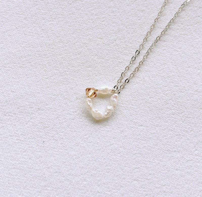 925 Sterling Silver Pearl Necklace - Caramel Cream - สร้อยคอ - ไข่มุก สีทอง