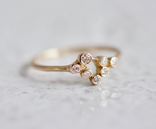 Stardust 7 stones ring [R062K10YG] - Shop ateliersimo General Rings - Pinkoi