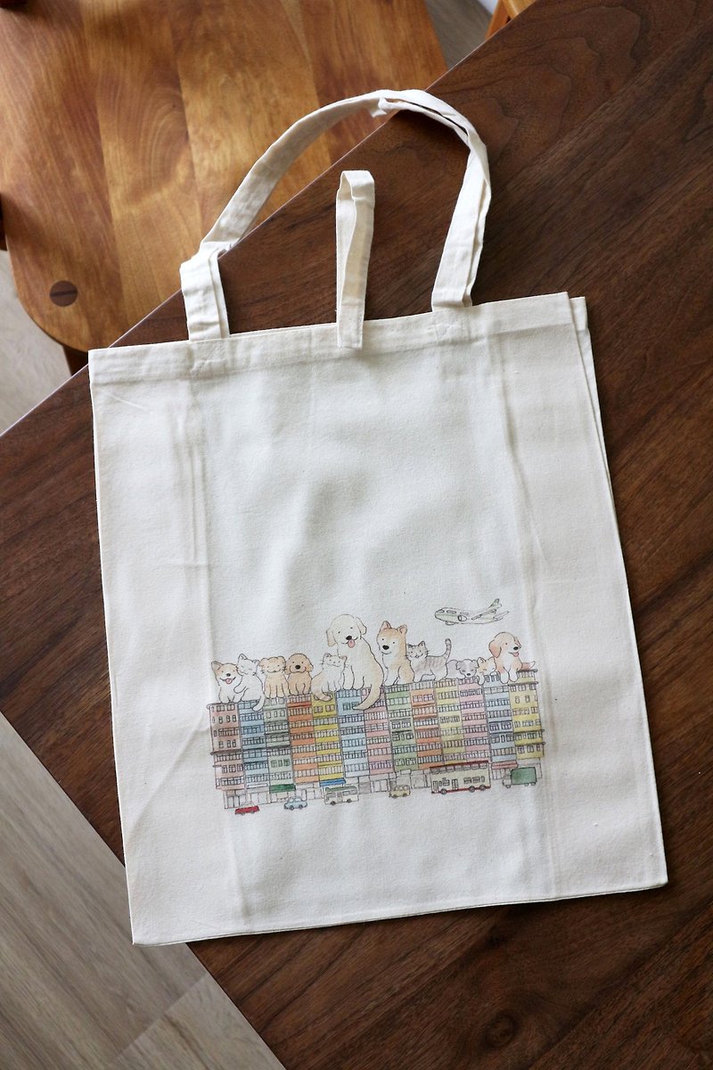Cotton eco bag - We are all good friends - Handbags & Totes - Cotton & Hemp 