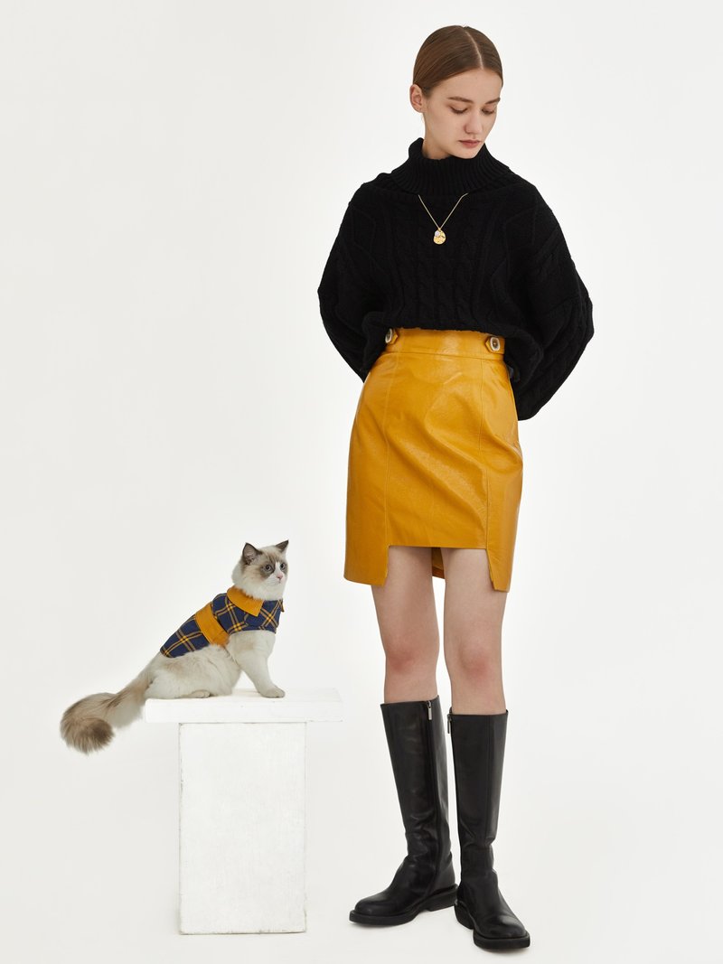 2011 spring skirt new short yellow leather skirt pet parent-child - Skirts - Other Man-Made Fibers Yellow