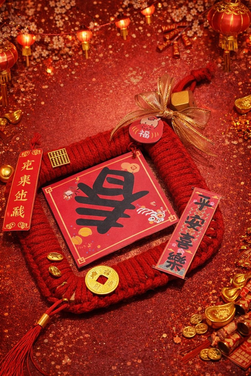 體驗編織系-木質春聯 -過年 - 編織/羊毛氈/布藝 - 其他材質 