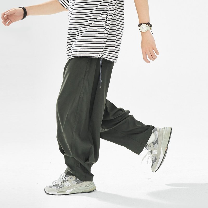 TopBasics 日系寬鬆錐形褲 - 男長褲/休閒褲 - 棉．麻 綠色