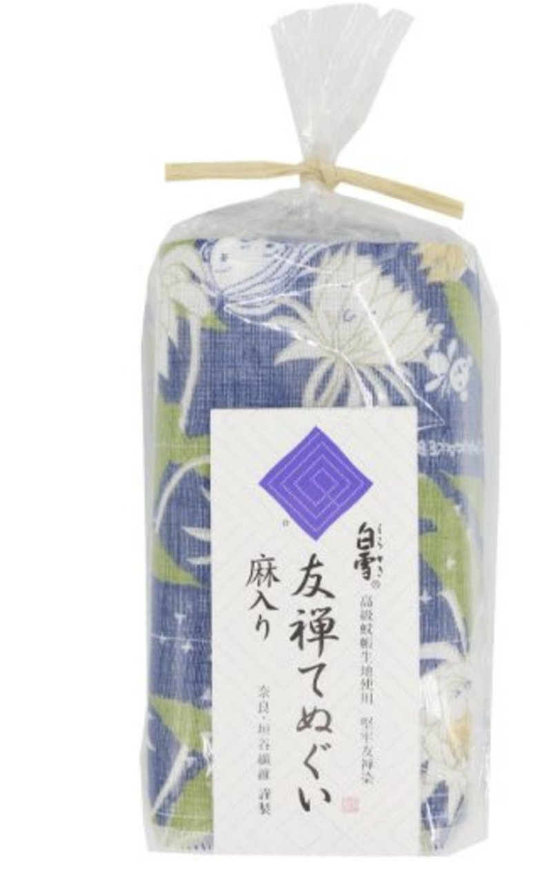 Kyo Yuzen dyed sweat towel / beauty under the moon blue - Towels - Cotton & Hemp Blue