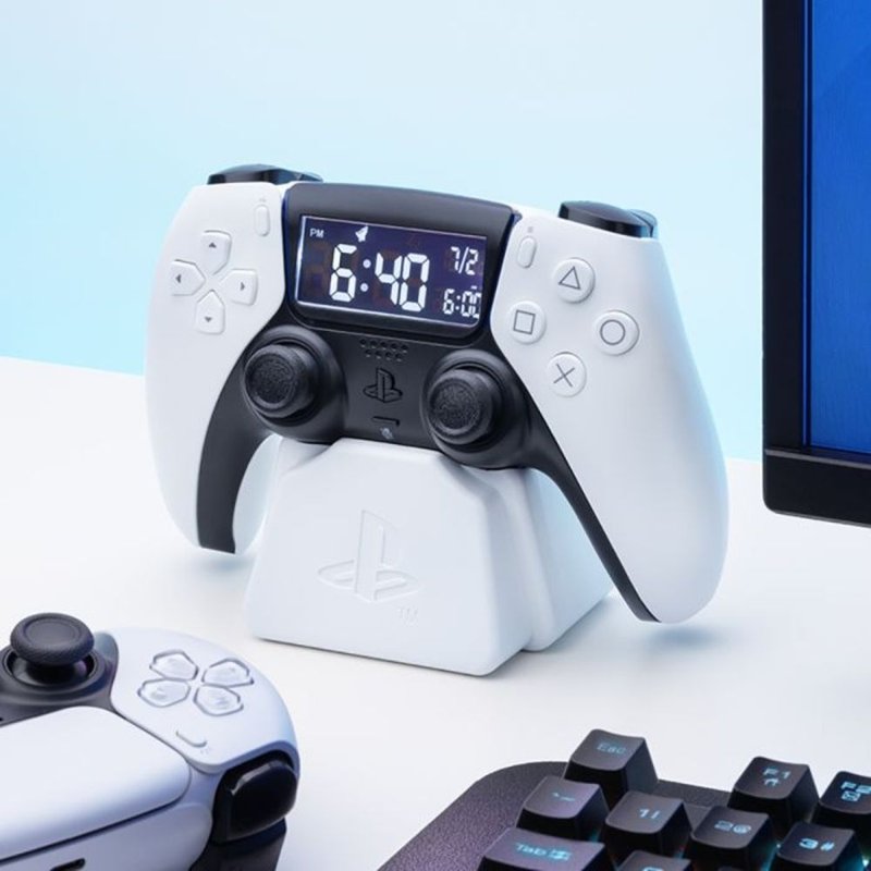【Paladone UK】 PlayStation5官方授權 白色手把 造型鬧鐘 - 時鐘/鬧鐘 - 塑膠 