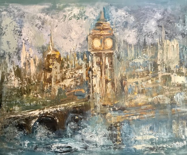 時代を超越したロンドンの抽象的なファンタジー絵画 - ショップ