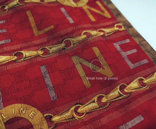 ヴィンテージ セリーヌ スカーフ、ゴールド チェーン パターン