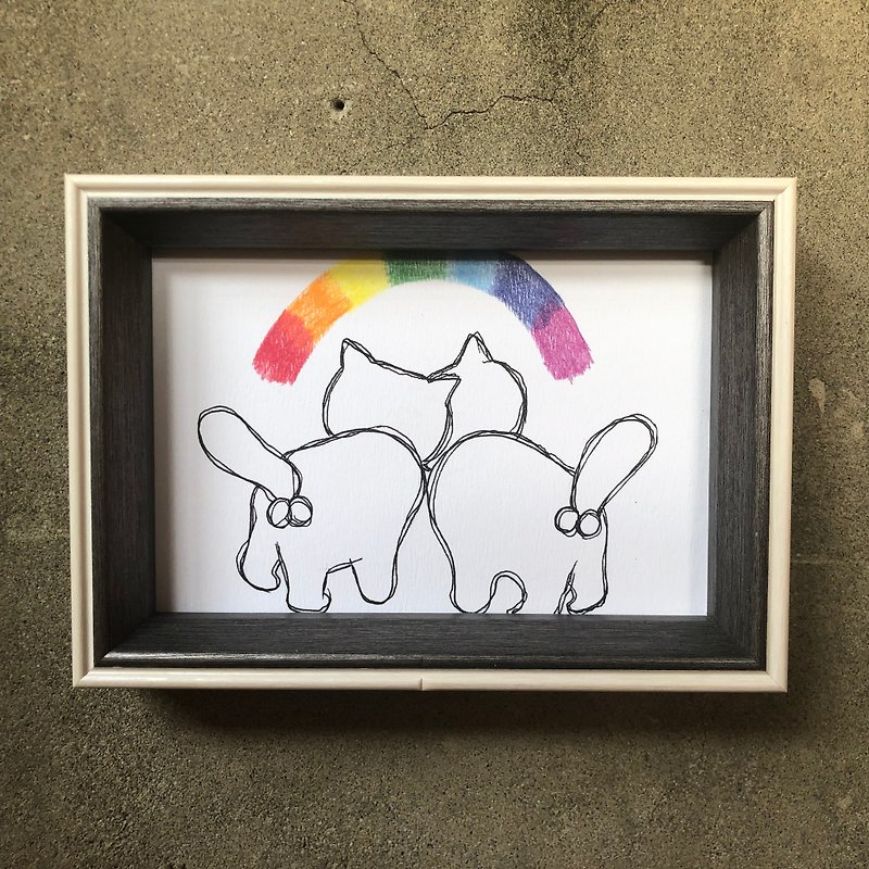 Rainbow Meow Framed Edition - Items for Display - Paper Multicolor