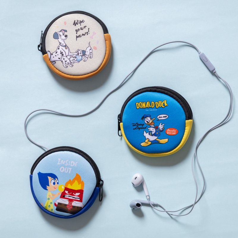 Disney/Marvel double-sided round coin purse universal small bag headphone cable storage bag - กระเป๋าใส่เหรียญ - ไฟเบอร์อื่นๆ หลากหลายสี