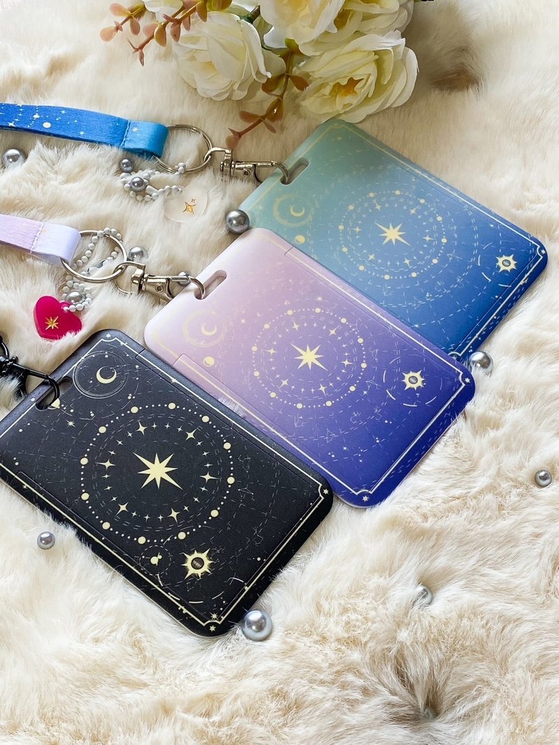 Card Holder & Lanyard 45cm : Stardust Collection เคสใส่บัตรพร้อมสายคล้องคอ - ที่ใส่บัตรคล้องคอ - พลาสติก สีดำ