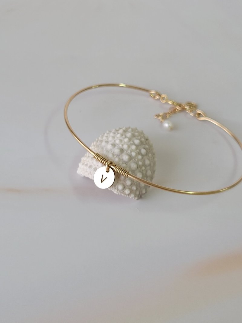 【Gift】【Custom Letter】Wish Bracelet - Engraved in My Heart 14K Gold Filled Lucky Charm - สร้อยข้อมือ - โลหะ สีทอง