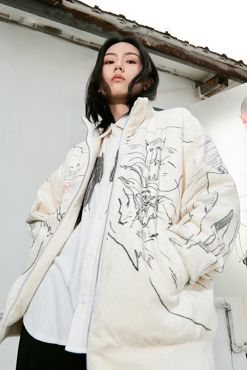 Polar fleece painting print jacket - Unisex Hoodies & T-Shirts - Polyester White