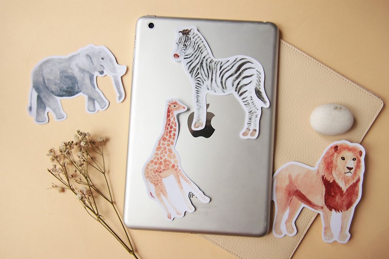 Zebra Lion Elephant Giraffe Luggage Stickers/Planner Window Laptop - Stickers - Other Materials 