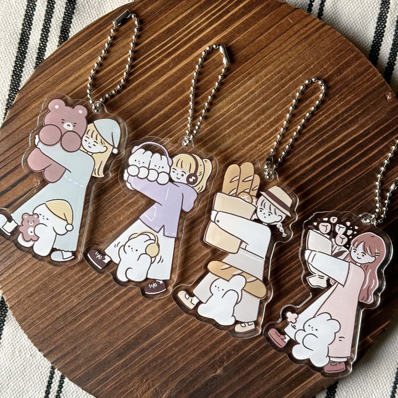 Theme girl Acrylic pendant - พวงกุญแจ - อะคริลิค ขาว