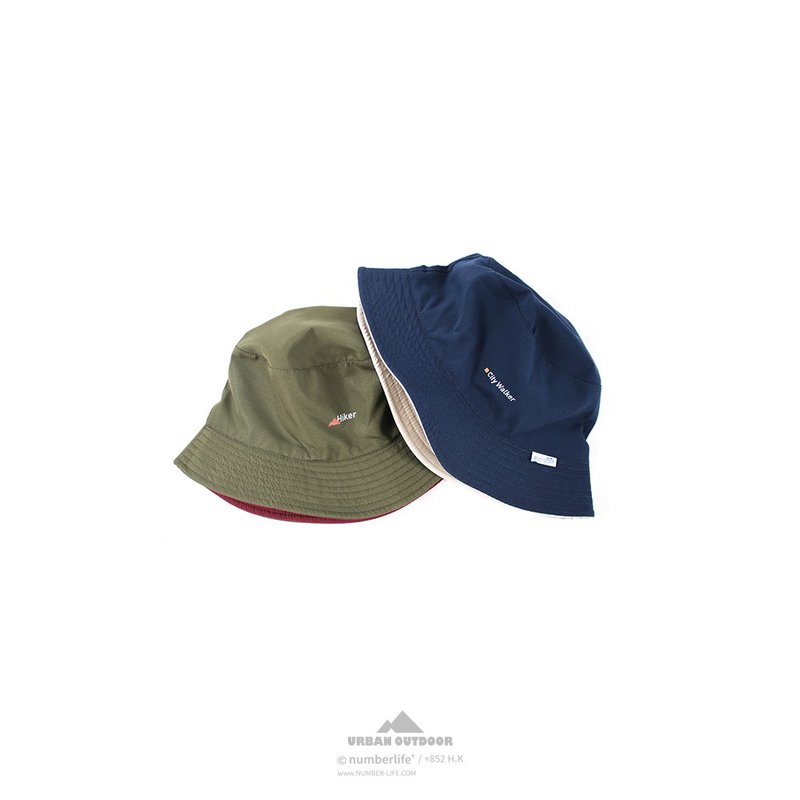 Hong Kong brand Urban Outdoor series quick-drying cloth color-blocking double-sided fisherman hat - หมวก - เส้นใยสังเคราะห์ หลากหลายสี