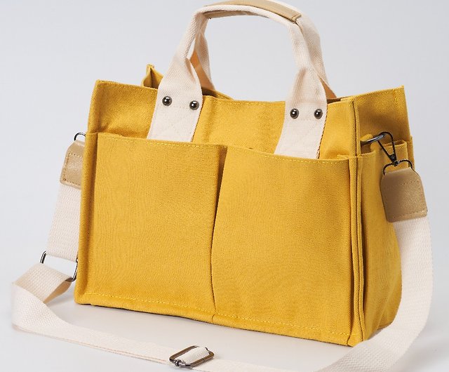 Orange Color Simple Plain Tote Bag