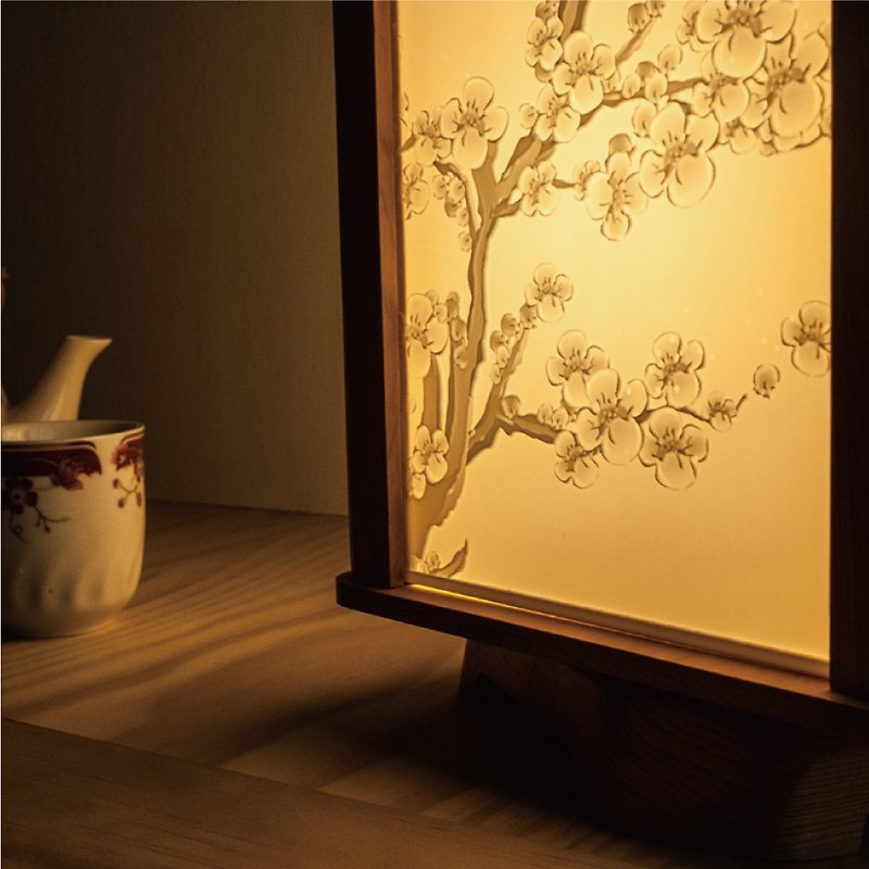 [customized gift] art rotating light box double light box wedding Valentine's day preferred photo engraving - Picture Frames - Wood Brown