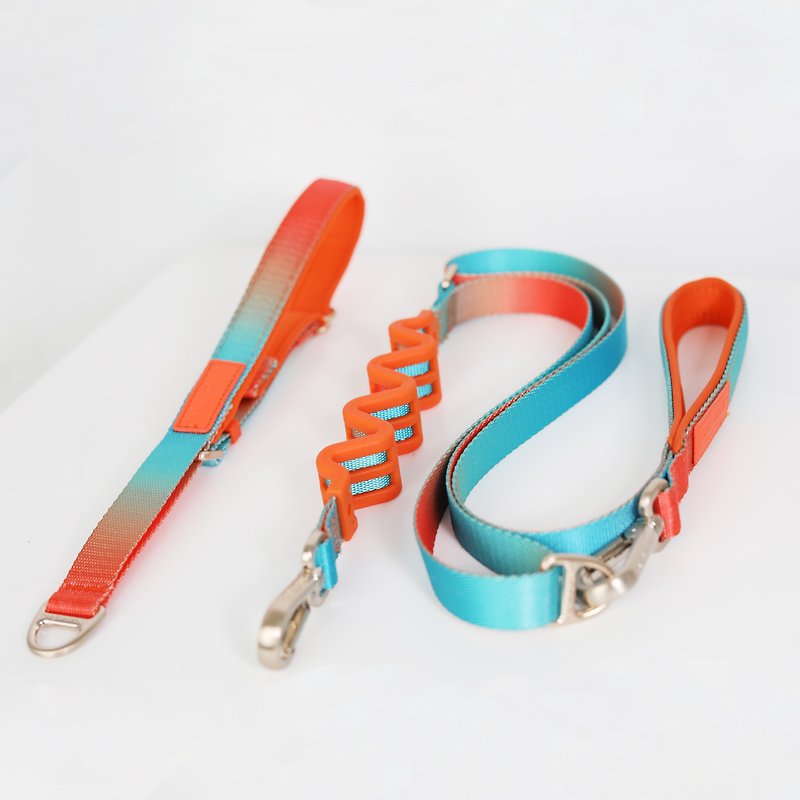 Goody Bag-寵物狗牽引套裝 多功能牽引繩+零壓項圈 橙色橘色 - 貓狗頸圈/牽繩 - 聚酯纖維 