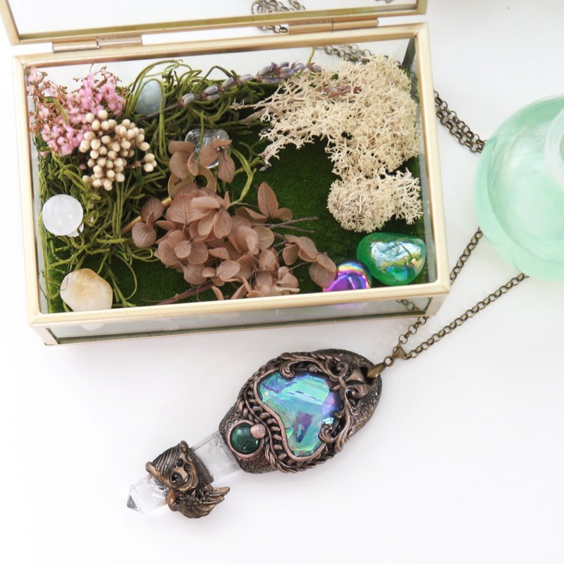 Fairy Guardian Key Energy Box - สร้อยคอ - คริสตัล ขาว