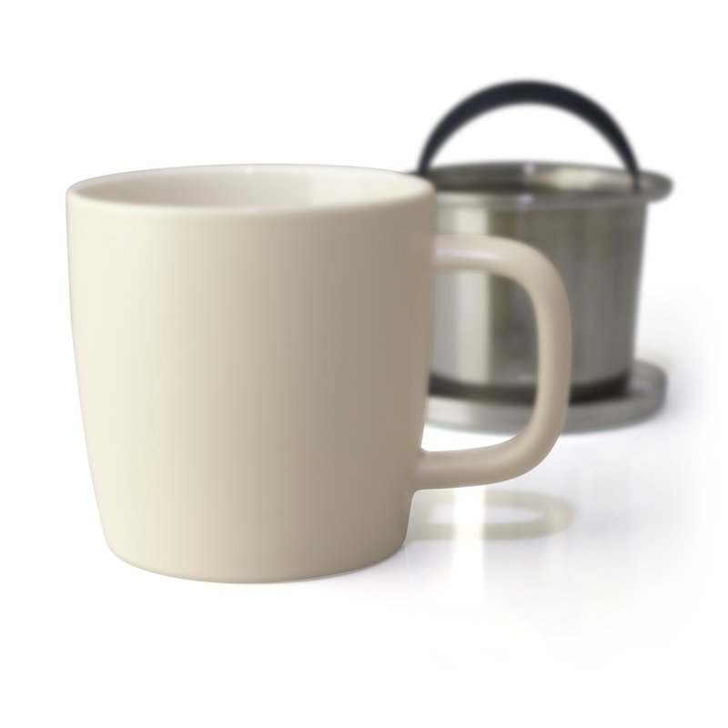 【節日送禮】美國FORLIFE露水/ 濾網泡茶杯組 (小) -棉花白 - 其他杯子 - 瓷 白色