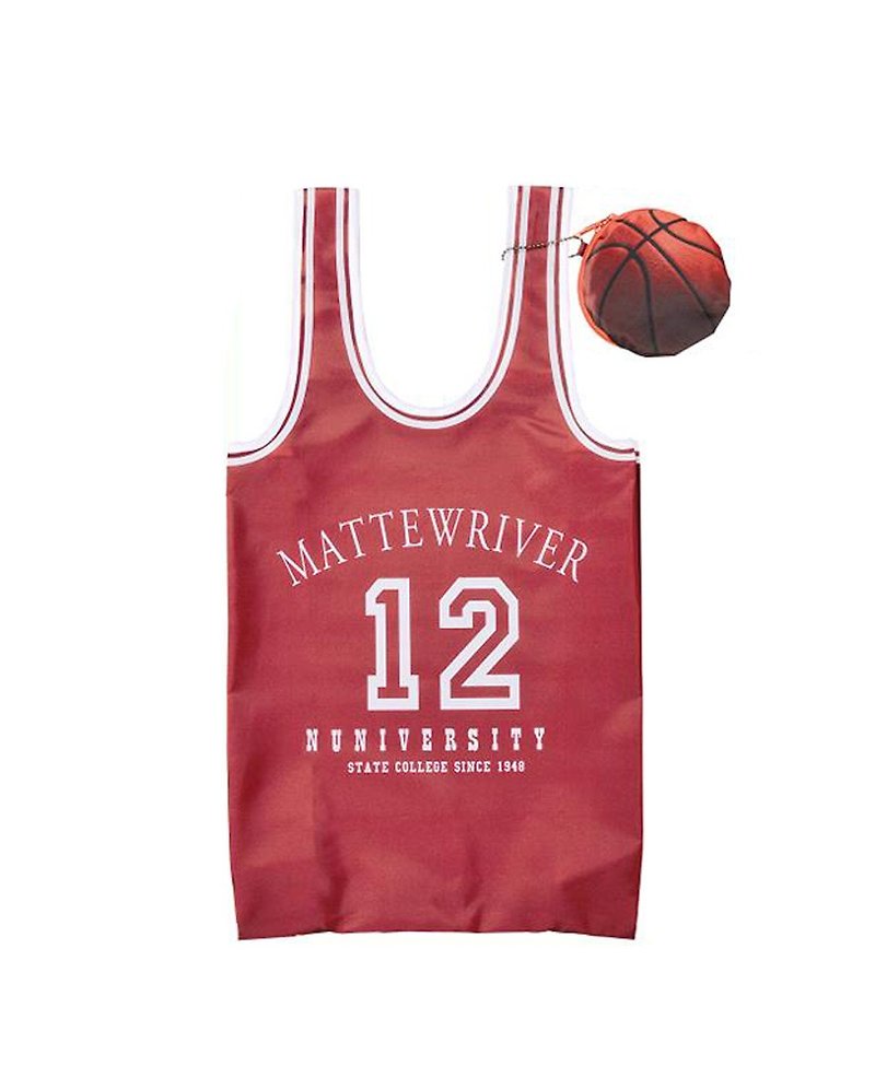 Japan Magnets love basketball jersey green shopping bag / storage bag (red)-in stock - Trash Cans - Plastic Red