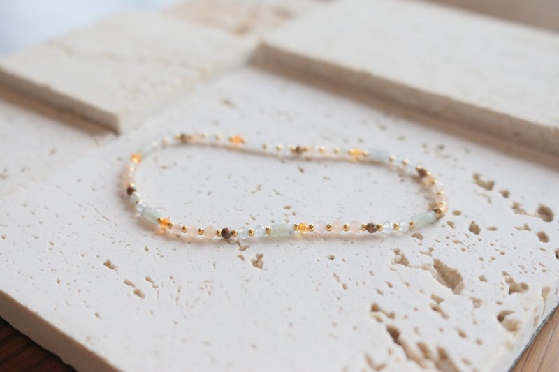 Bracelet Strawberry Crystal Elastic Bracelet Natural Stone - Good things are coming soon - - Bracelets - Gemstone Orange