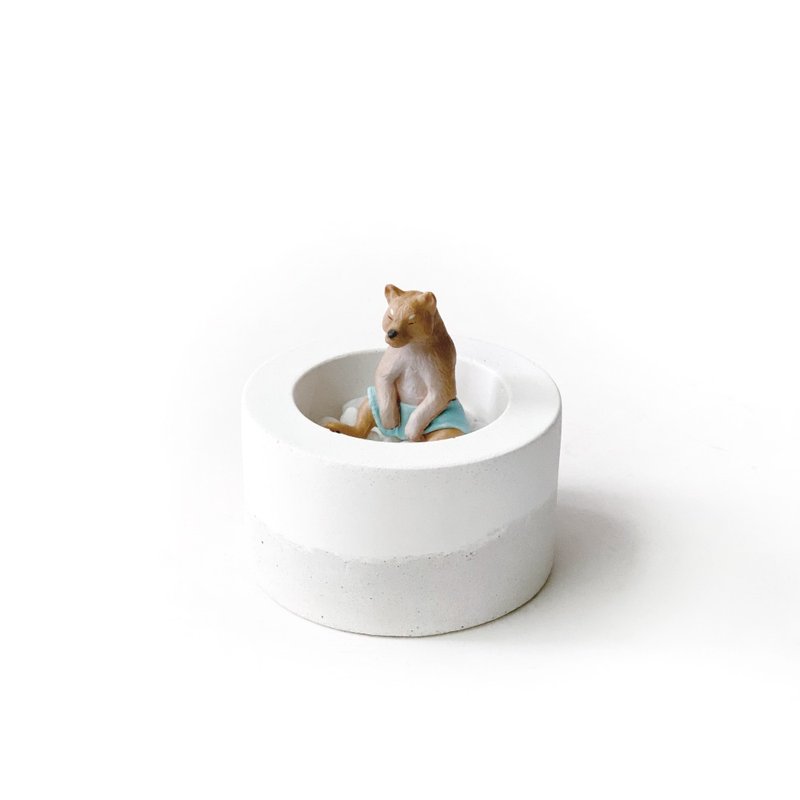 (預購) 個人湯屋 ! 泡湯動物擺飾小圓水泥盆組 微景觀擺飾 - 擺飾/家飾品 - 樹脂 灰色