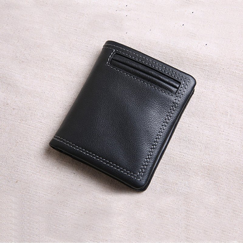 真皮男士短錢包 日常折疊皮夾子 - 錢包/皮夾/長短夾 - 真皮 咖啡色