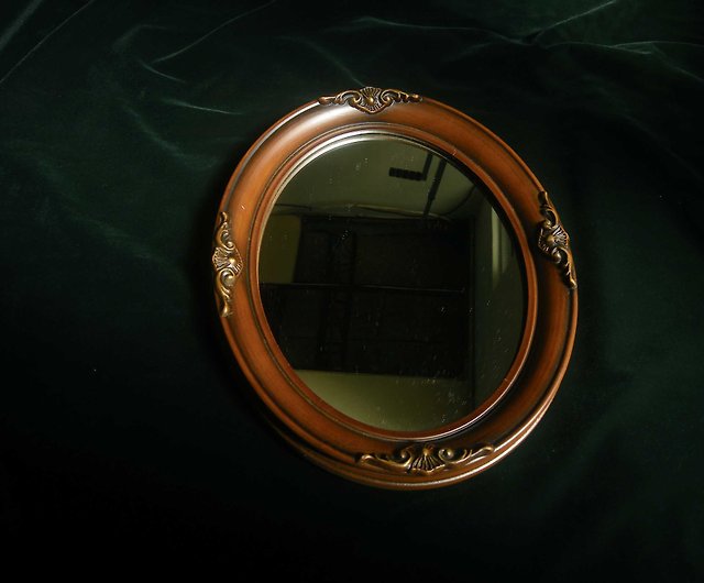 昭和レトロ 日光彫 姿見 壁賭け型 - 鏡