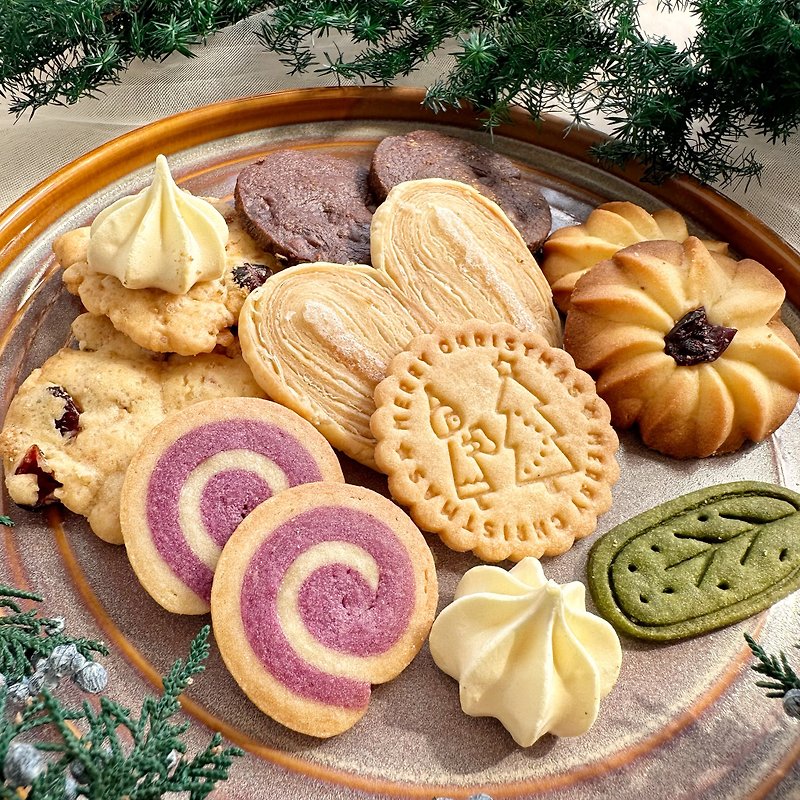 【聖誕禮物】乾燥花餅乾小屋 - 手工餅乾 - 新鮮食材 咖啡色