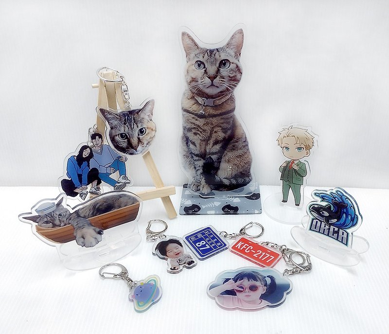 Customized Acrylic stand-up tumbler rocker ornament shape key ring pendant custom-made - Items for Display - Other Materials 