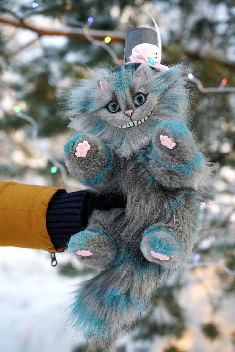 Cheshire Cat fantasy kitten alice in wonderland mystical toy - 公仔/玩偶 - 其他材質 灰色