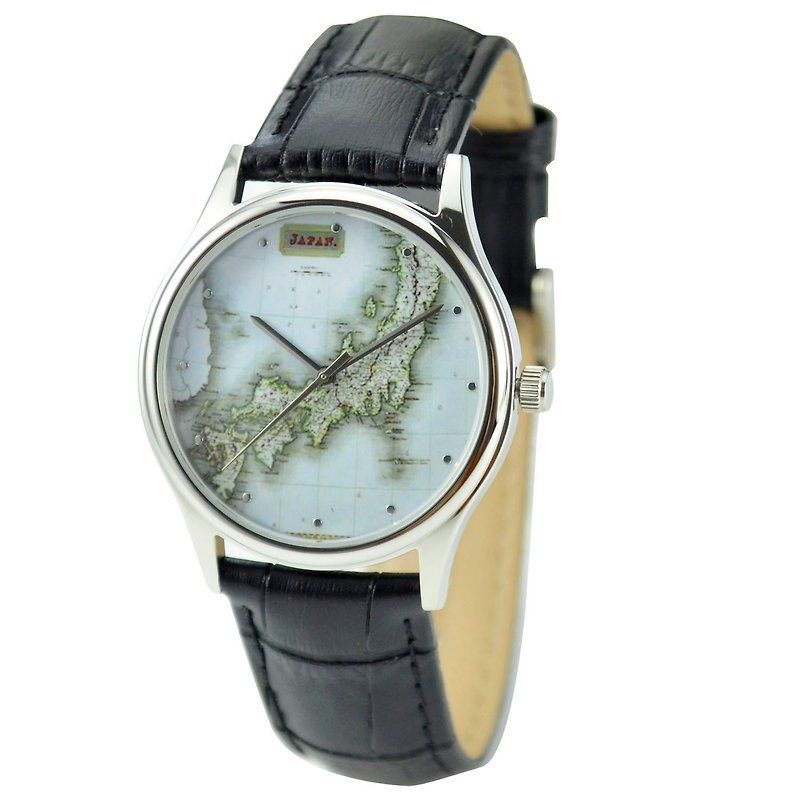 Vintage Map Watch (Japan) - Unisex - Free shipping worldwide - นาฬิกาผู้หญิง - โลหะ สีกากี