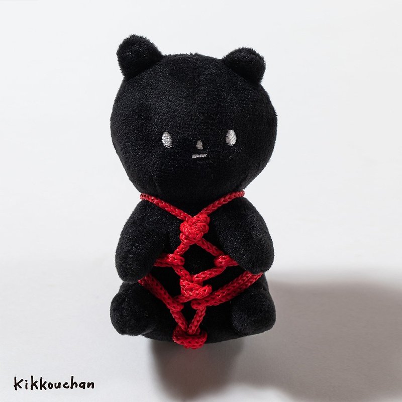 Kikkouchan 綑綑兔 綑綁兔 龜甲縛 立體玩偶 布偶 酷黑款 S號 - 公仔模型 - 棉．麻 黑色
