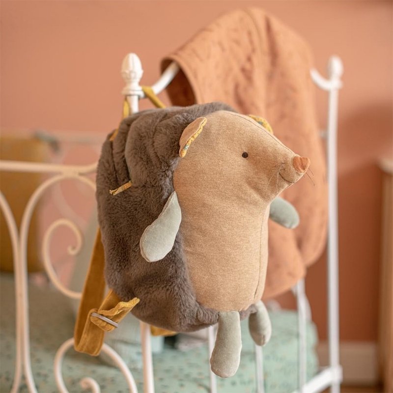法國 Moulin Roty 棕刺蝟背包 - 防走失/兒童背包 - 聚酯纖維 多色