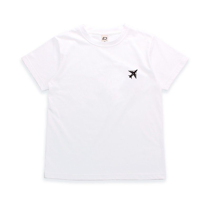 訂購-【捍衛戰士】Top Gun 雙面剪影  短T/男T恤/女上衣/T-Shirt - 男 T 恤 - 棉．麻 白色