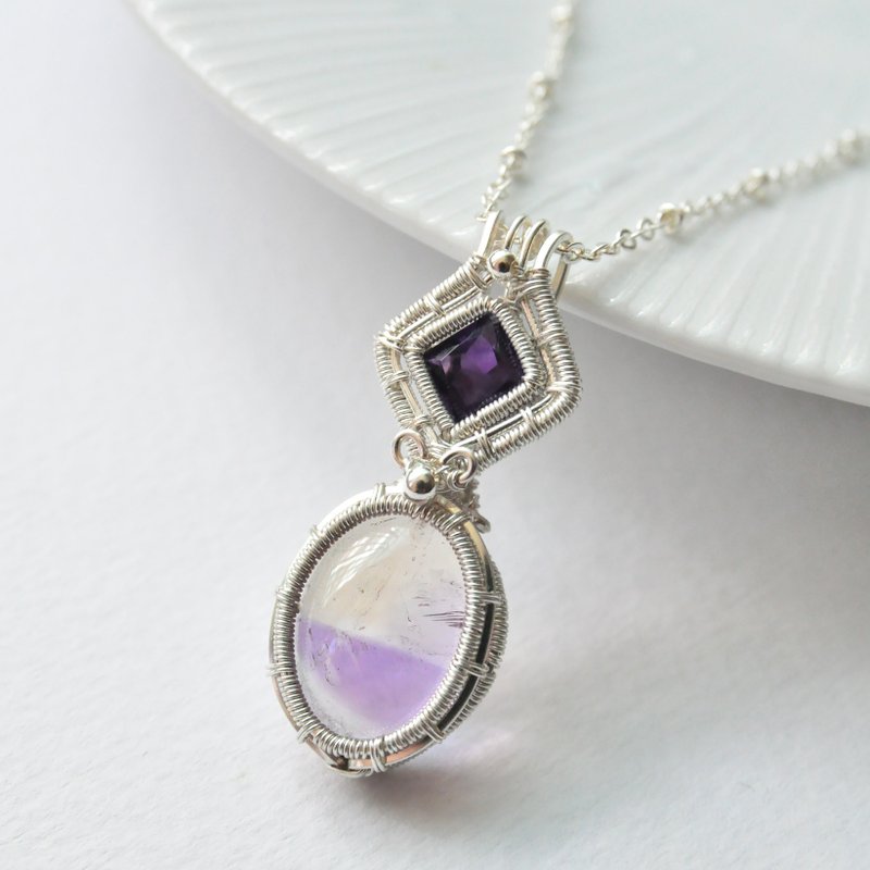 【Magic Purple】-Metal Thread Braiding-Ametrine Amethyst Necklace - Necklaces - Other Metals Purple