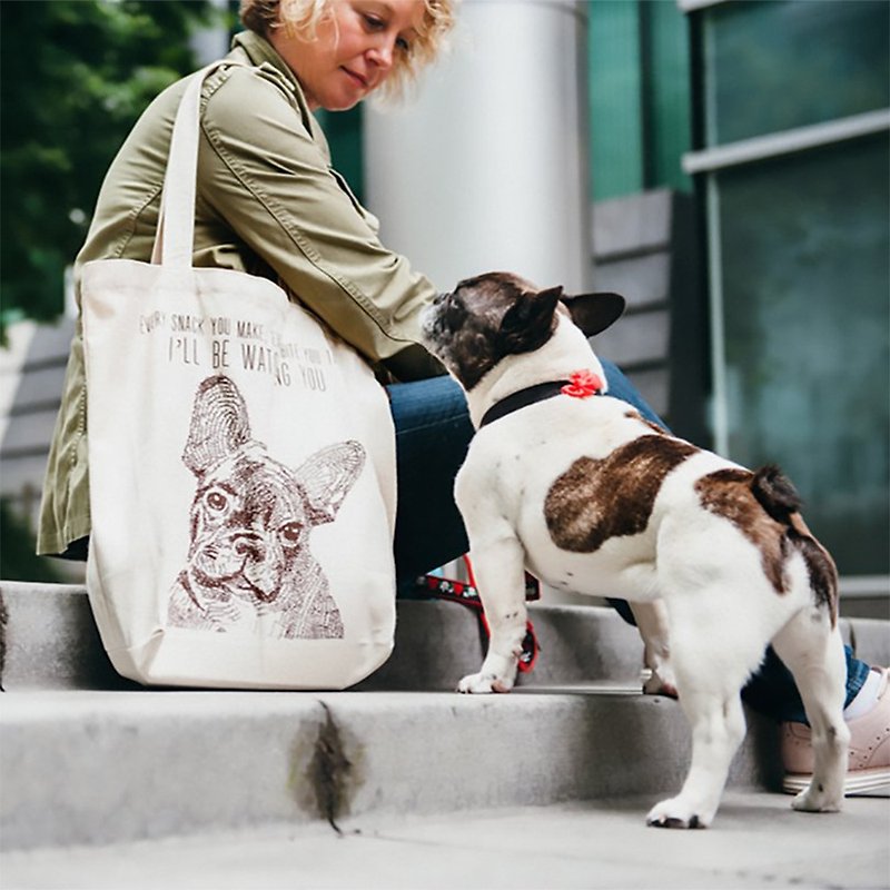 寵物環保帆布袋 法國鬥牛犬FRENCHIE 購物袋 手提袋 - 手袋/手提袋 - 環保材質 