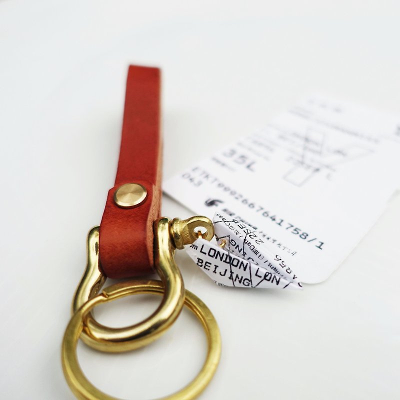 Personalised Paper Aeroplane Key Chain / Key Holder - Keychains - Genuine Leather Brown