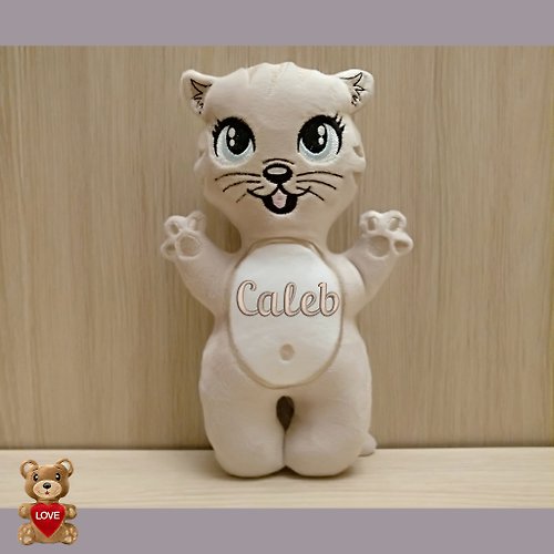 Tasha's craft Personalised Cat Stuffed toy ,Super cute personalised soft plush toy