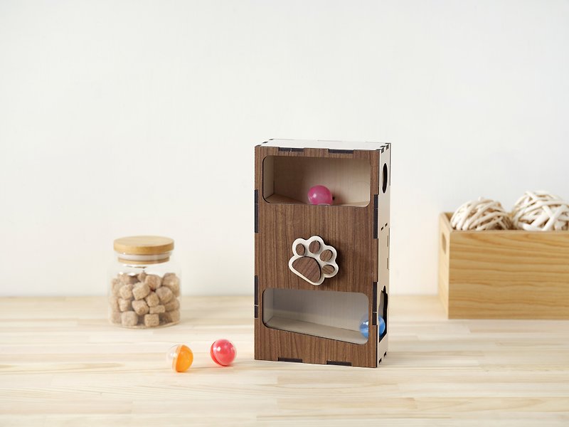 [DIY handmade] Mini gashapon machine DIY material package - งานไม้/ไม้ไผ่/ตัดกระดาษ - ไม้ สีนำ้ตาล