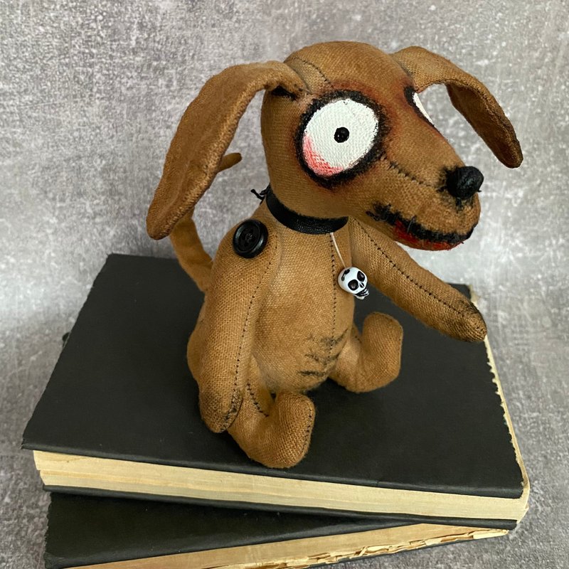 不気味なかわいい動物、ゾンビ犬、怖いおもちゃ - 人形・フィギュア - コットン・麻 カーキ