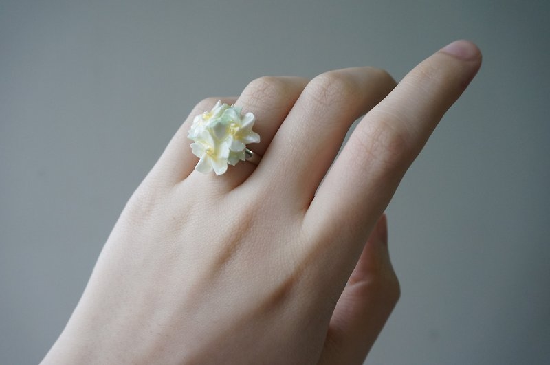 花束リング手作り粘土花は、カスタマイズすることができます - リング - 粘土 ホワイト