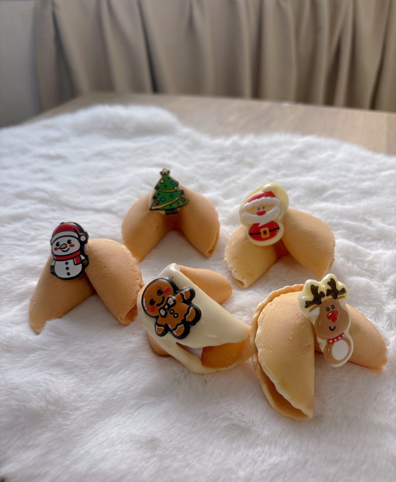 200入聖誕系列幸運餅乾五種造型 - 手工餅乾 - 新鮮食材 紅色