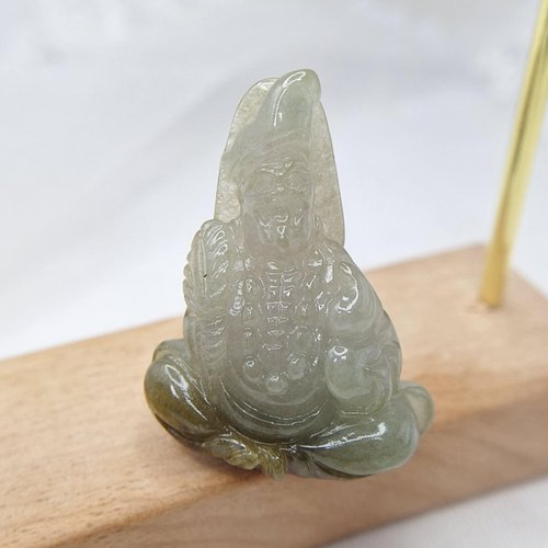 緣圓翡翠 天然黃翡濟公吊墜 | 天然緬甸玉A貨翡翠