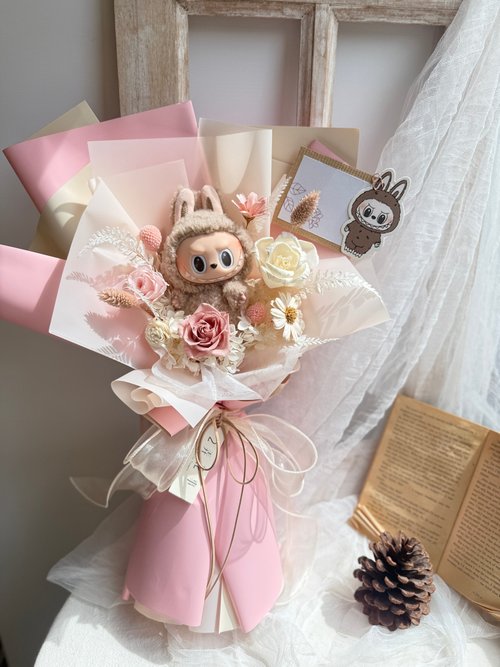 ラブブ花束 🧡Labubu flower💛🩷 ラブブを飾れるフラワーBox🥹💓✨ お好みの