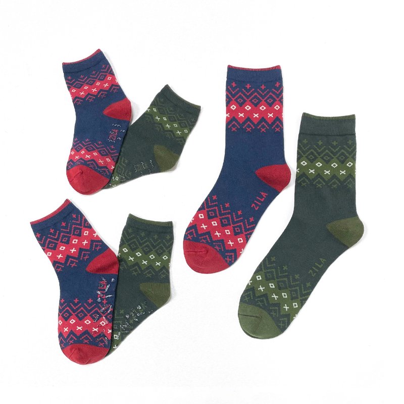 ZILA Christmas Eve parent-child socks | 4 sizes - Socks - Cotton & Hemp Red